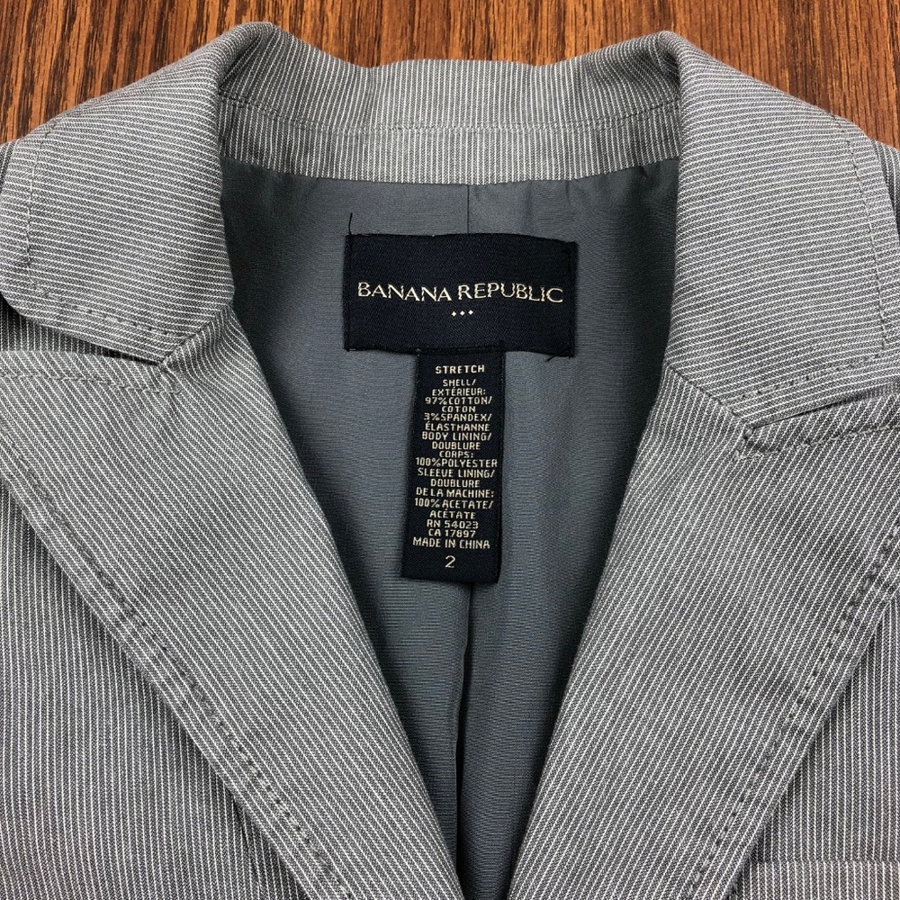 Banana Republic Grey Pinstripe Blazer